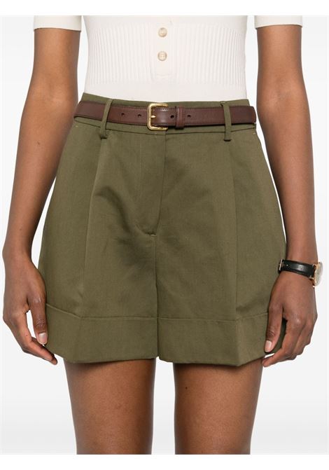 Shorts con pieghe in verde di PT01 - donna PT01 | CDBSDLZ00STDBP650445
