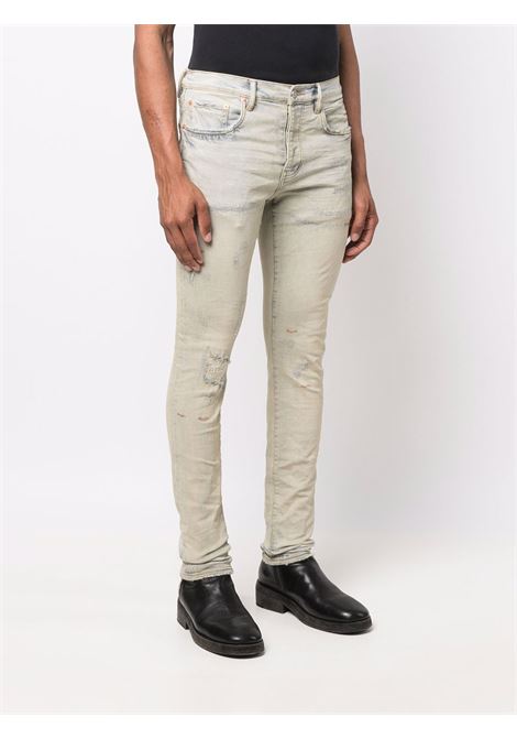 Jeans skinny con effetto vissuto in grigio - uomo PURPLE | P001SOR