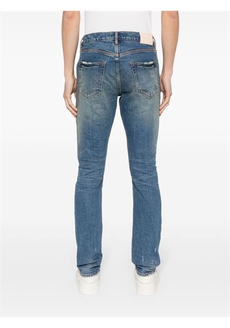 Jeans P001 slim con effetto vissuto in blu - uomo PURPLE | P001THMI224