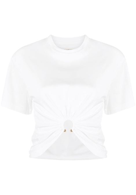 T-shirt arricciata in bianco - donna