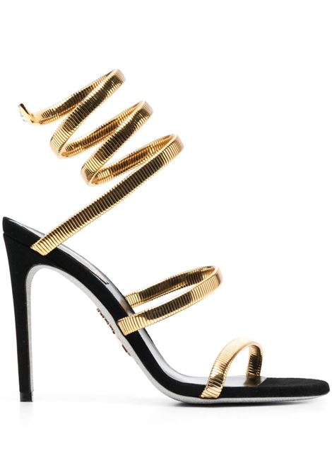 Black and gold Juniper 110mm sandals - women RENE CAOVILLA | C11628105C001V017