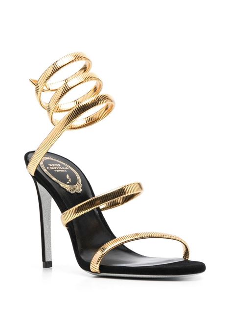 Black and gold Juniper 110mm sandals - women RENE CAOVILLA | C11628105C001V017