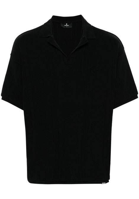 Black pointelle-knit polo shirt Represent - men REPRESENT | MLM43001