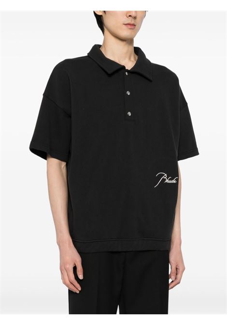 Black logo-embroidered polo shirt - men RHUDE | RHPS24SH153200372