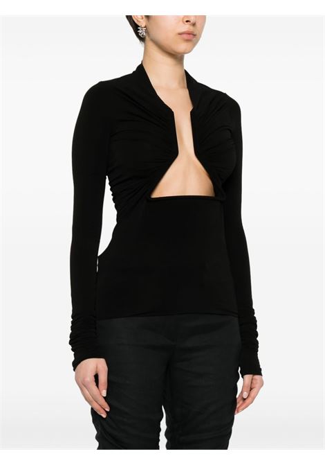 Top con dettaglio cut-out Prong in nero - donna RICK OWENS | RP01D2222HBZ09