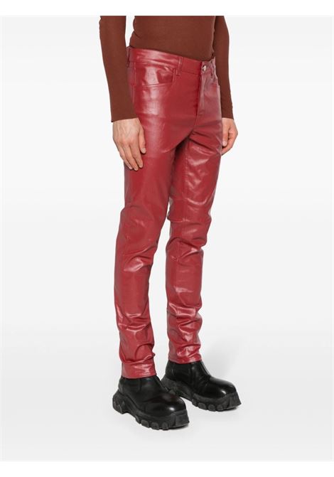 Red coated tapered trousers - men RICK OWENS | RU01D3393SCT03