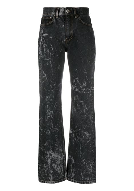 Jeans dritti con lavaggio acido in nero - donna ROTATE SUNDAY | 7004370131000