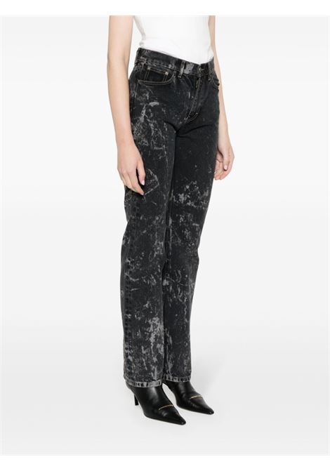 Jeans dritti con lavaggio acido in nero - donna ROTATE SUNDAY | 7004370131000