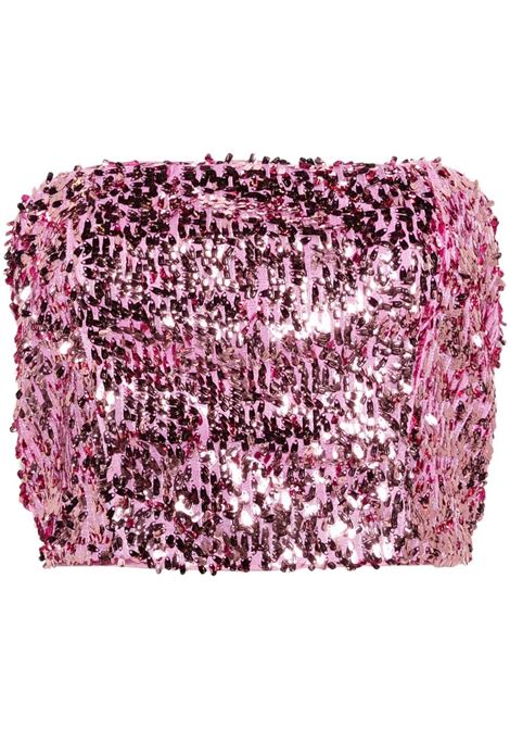 Top a fascia con paillettes in rosa - donna ROTATE | 1118611099152718