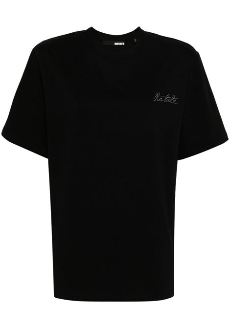 T-shirt con logo in nero - donna ROTATE | 1120951001000