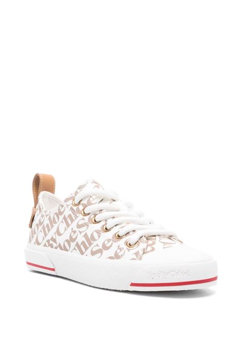Sneakers con logo aryana in bianco e beige - donna SEE BY CHLOÉ | SB38241A139