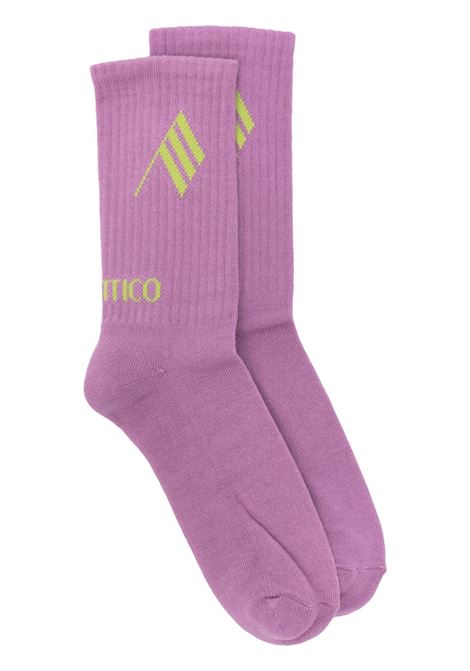 Lilac logo-jacquard ankle socks - women THE ATTICO | 241WAK01C030412