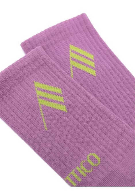 Lilac logo-jacquard ankle socks - women THE ATTICO | 241WAK01C030412