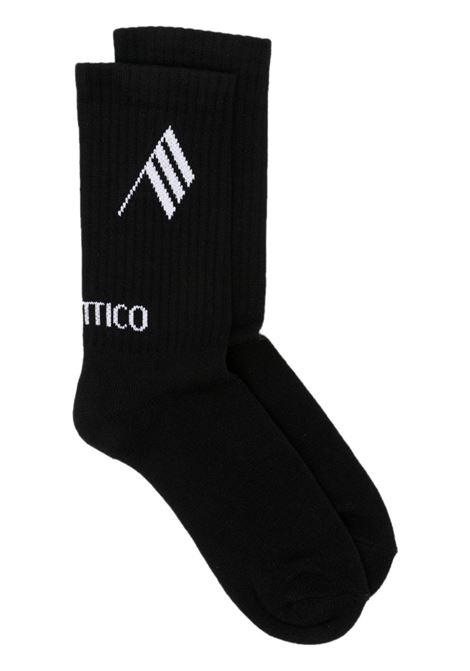 Black logo-intarsia ribbed socks - women THE ATTICO | 241WAK01C030677