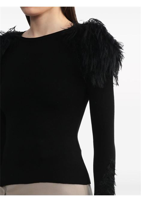Maglione  con dettaglio in pelliccia in nero - donna THE ATTICO | 242WCK91KV008100