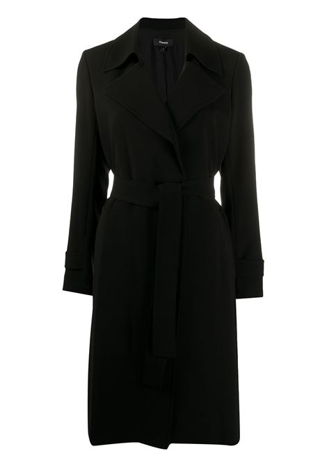 Cappotto midi con cintura in nero - donna THEORY | J0709411001