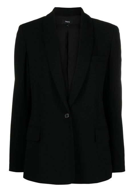 Blazer con revers a scialle in nero - donna THEORY | N1109107001