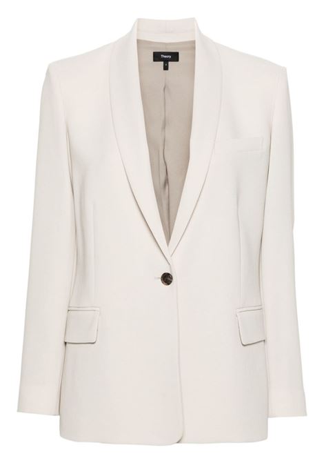 Blazer monopetto con revers a lancia in beige - donna THEORY | N1109107B13