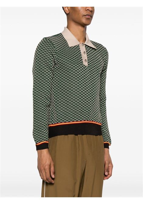 Green Valley knitted polo shirt - men WALES BONNER | MS24KN06PL03799