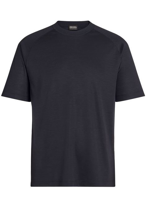 T-shirt con maniche corte in blu - uomo ZEGNA | E7328A5BCT706B09