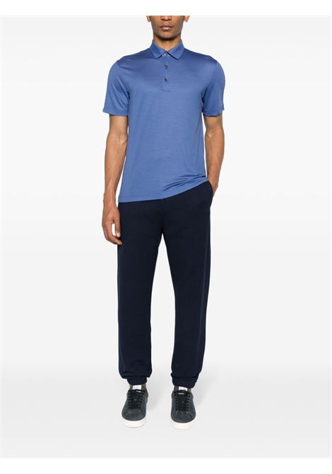 Blue short-sleeve polo shirt - men ZEGNA | UD345A7DCT724A07