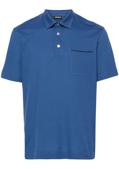 Blue piqu? polo shirt - men ZEGNA | UD392A7D752A07