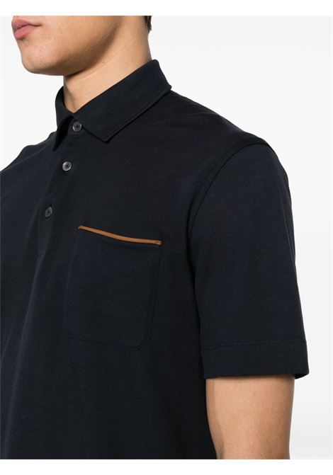 Blue chest-pocket polo shirt - men ZEGNA | UD392A7D752B09
