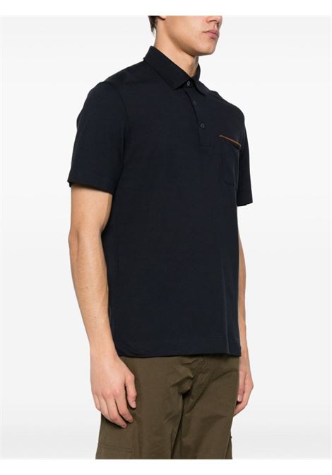Blue chest-pocket polo shirt - men ZEGNA | UD392A7D752B09