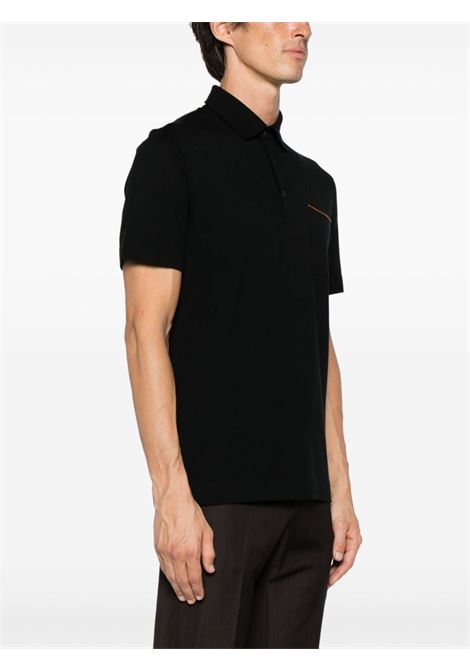 Black piqu? polo shirt - men ZEGNA | UD392A7D752K09