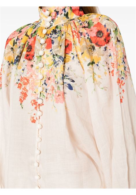 Blusa con stampa floreale billow in multicolore - donna ZIMMERMANN | 8304TRS241IVF