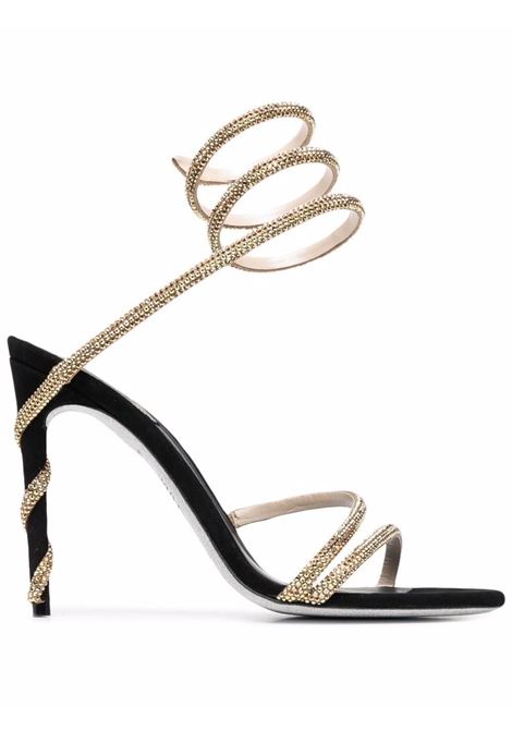 Black and gold Margot crystal-embellished spiral sandals - women RENE CAOVILLA | C11339105R001V184