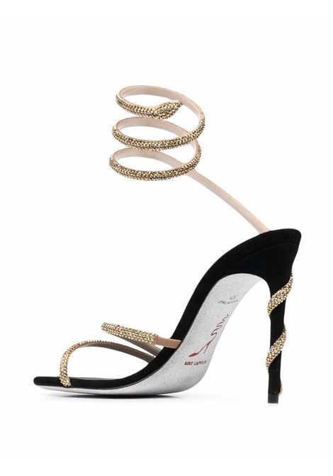 Black and gold Margot crystal-embellished spiral sandals - women RENE CAOVILLA | C11339105R001V184