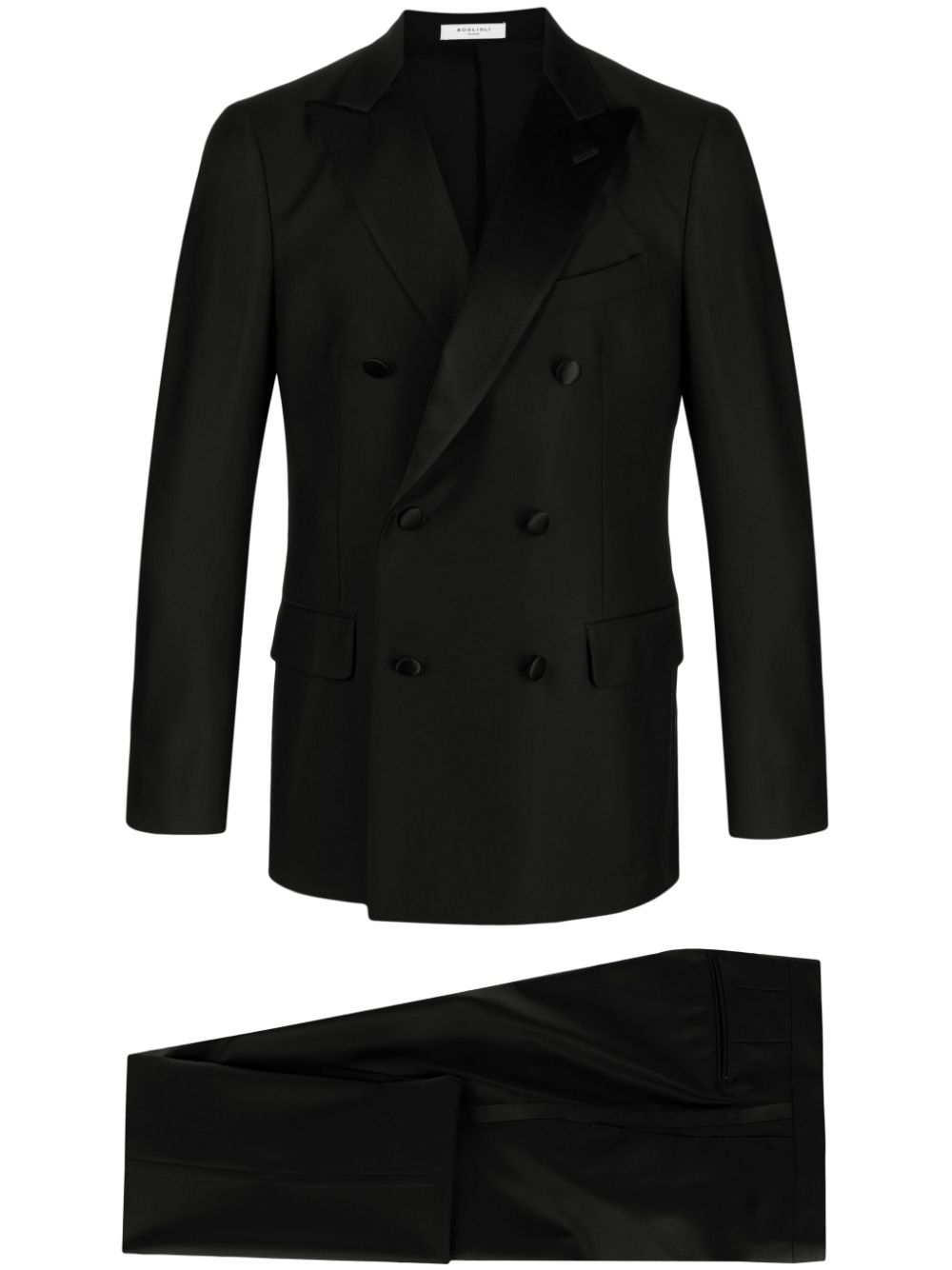 Black satin-trim tuxedo suit - men - BOGLIOLI
