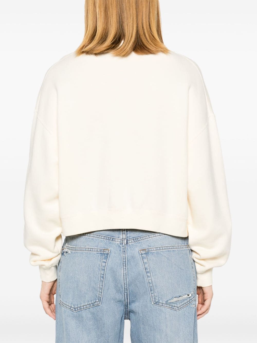 Beige cropped sweatshirt best sale