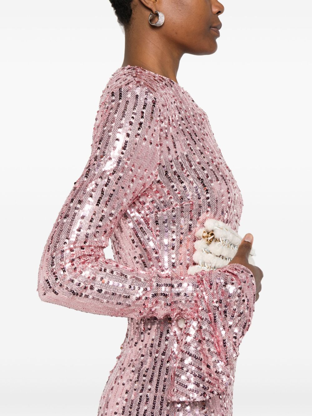 Pink sequin mini dress Rotate - women - ROTATE