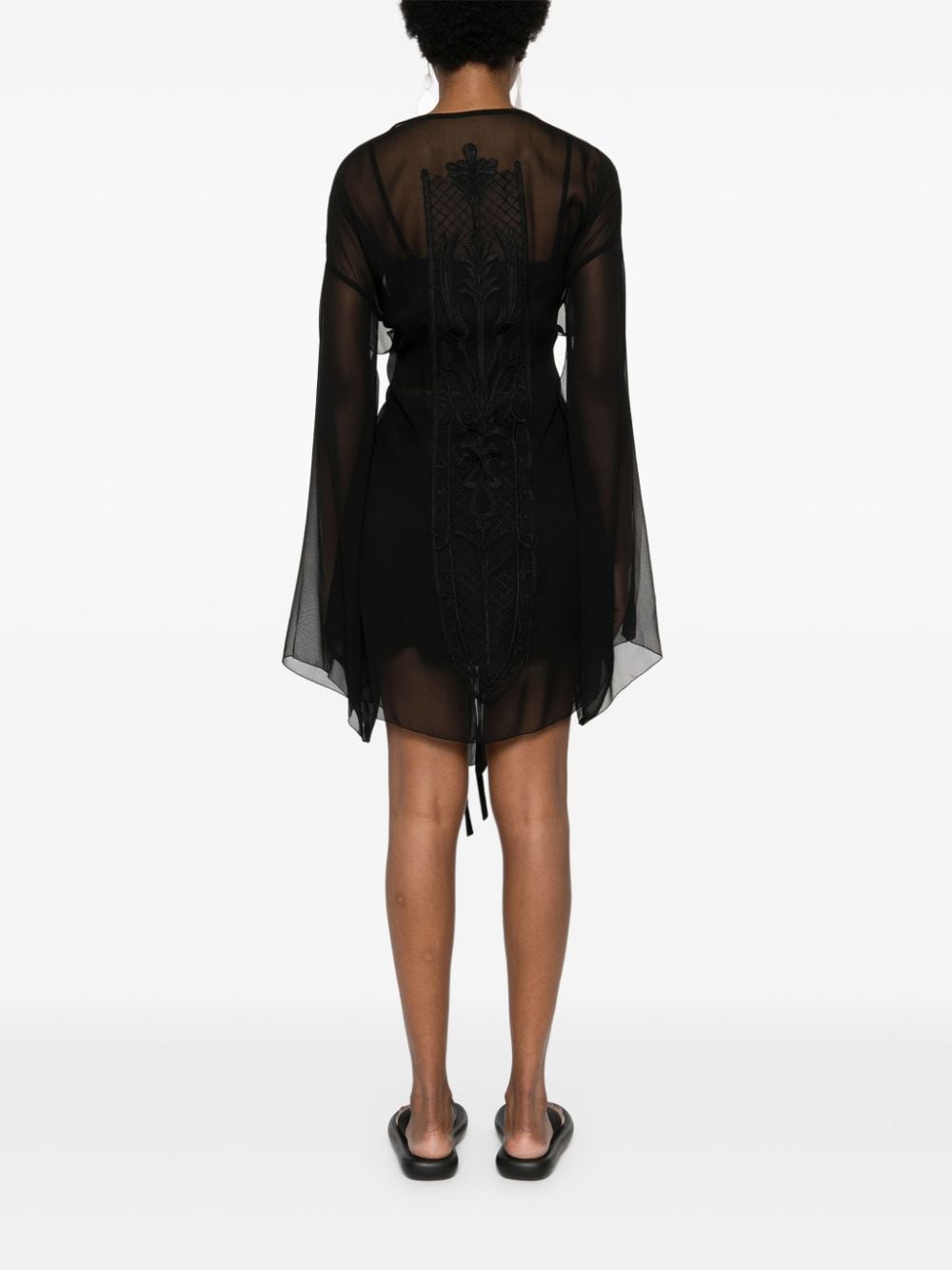 Black lace-detail kimono Maurizio - women - MAURIZIO Black lace-detail kimono Maurizio - women - MAURIZIO