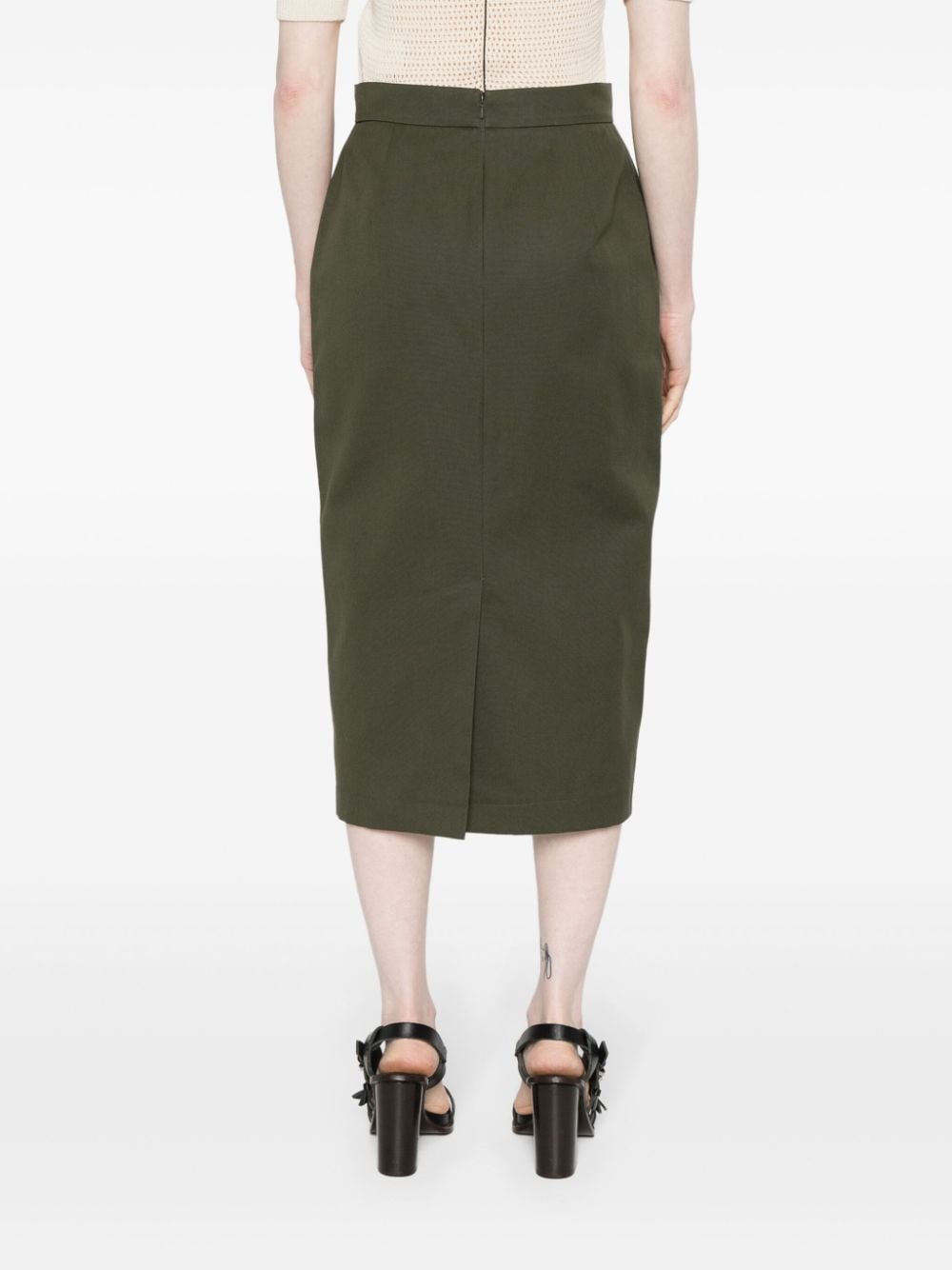 Olive green cognac skirt - women - MAXMARA Olive green cognac skirt - women - MAXMARA