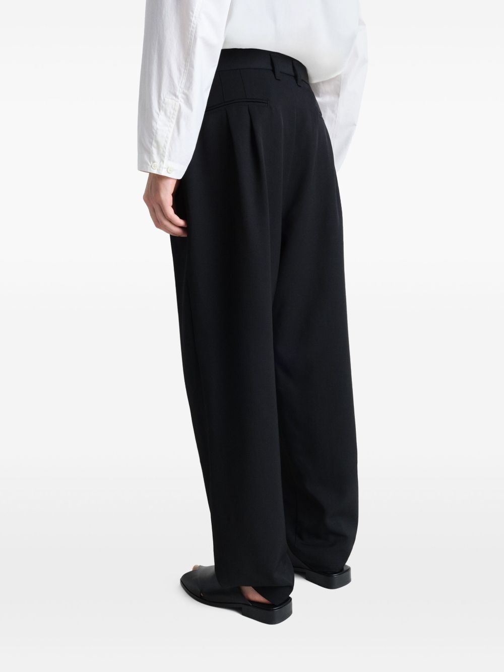 Black drawstring-waistband pleated trousers Lemaire - men Black drawstring-waistband pleated trousers Lemaire - men