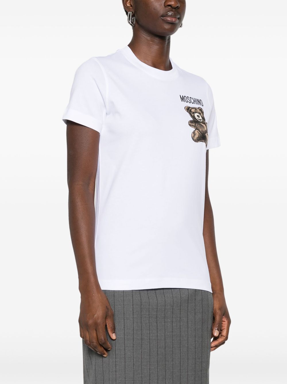 White Leo Teddy-print T-shirt Moschino - women - MOSCHINO