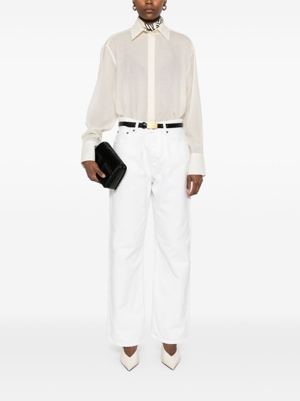 Cream long-sleeved shirt Toteme- women - TOTEME