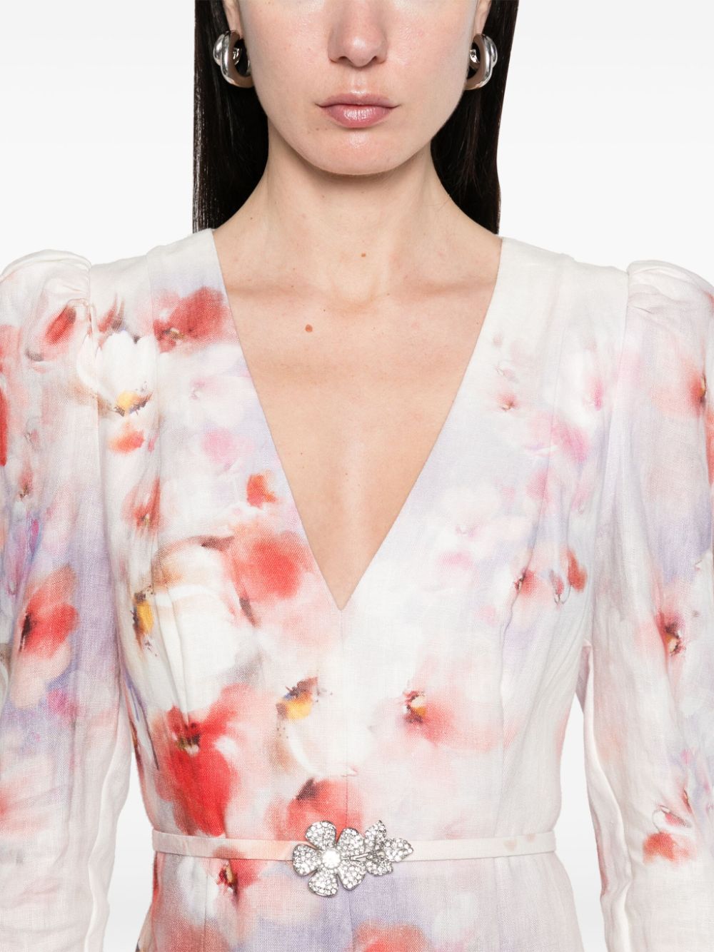 White Crush floral print midi dress Zimmermann - woman White Crush floral print midi dress Zimmermann - woman