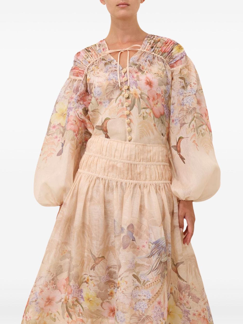 Pink flower Illuminate blouse Zimmermann - women