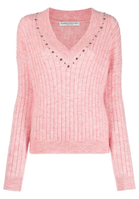 Maglione con borchie in rosa - donna ALESSANDRA RICH | Maglie | FAB3486K40588066