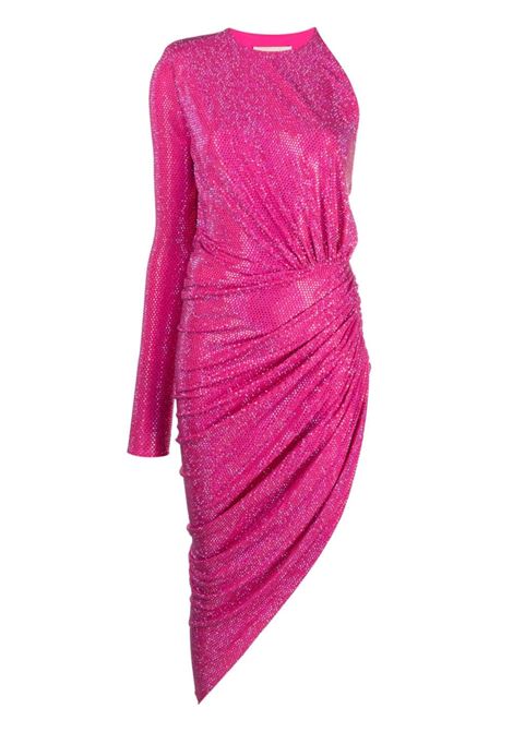 Pink one-shoulder asymmetric midi dress - women ALEXANDRE VAUTHIER | Dresses | 234DR1271BPNK