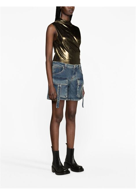 Blue denim cargo shorts - women BLUMARINE | A322J084AN0985