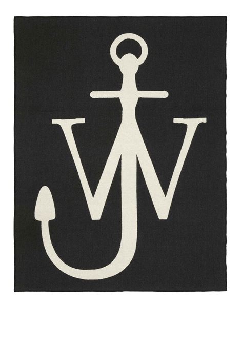 Black and white Anchor logo-patch blanket - unisex JW ANDERSON | Lifestyle | HO0002FA0310901