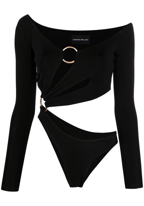 Body asimmetrico in nero - donna LOUISA BALLOU | Body | 1110070999