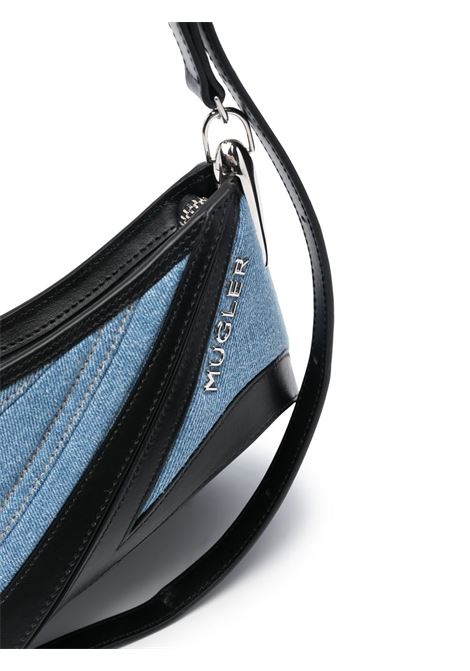 Blue and black spiral curve shoulder bag - women MUGLER | 23W10SA0004211BLK3074