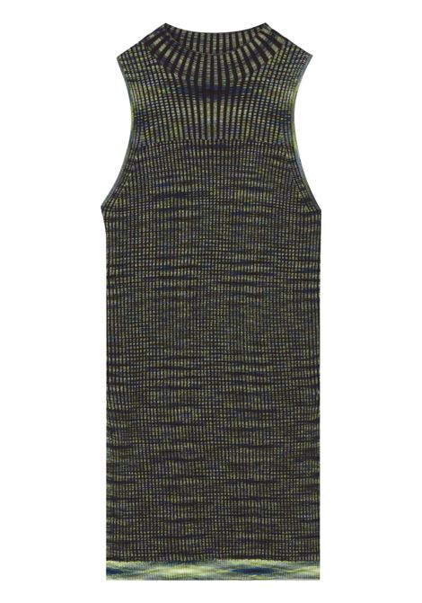 Blue, lime and black Space Dye ribbed-knit top - women PROENZA SCHOULER WHITE LABEL | Top | WL2337924984