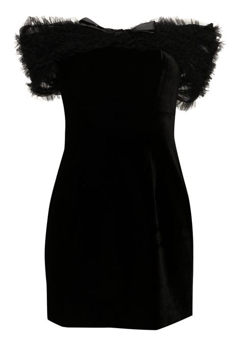 Black off-shoulder velvet mini dress Alessandra rich - women ALESSANDRA RICH | Dresses | FABX3845F26030900